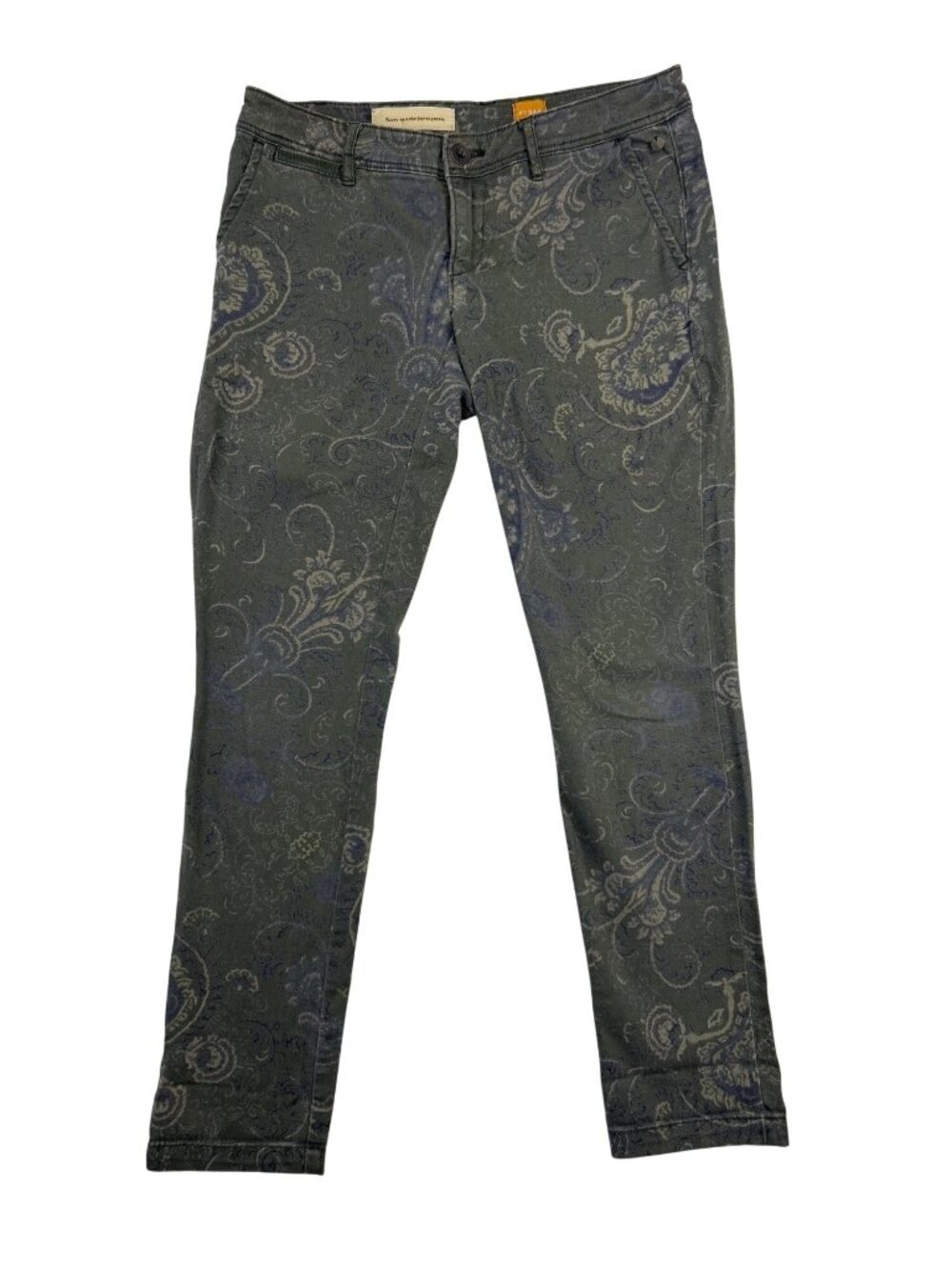 Pilcro & The Letterpress Women’s 24P Paisley Print Green Pants Anthropologie
